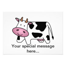 Vache laitière mignonne cartons d'invitation