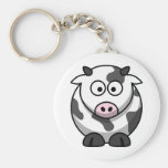 Vache mignonne à bande dessinée porte-clefs