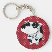 Vache mignonne à bébé porte-clé