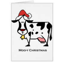 Vache mignonne à Noël Cartes De Vœux