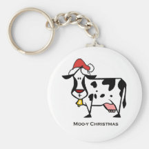 Vache mignonne à Noël Porte-clefs