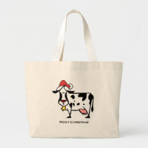 Vache mignonne à Noël Sac De Toile