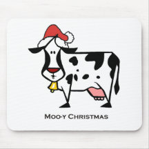 Vache mignonne à Noël Tapis De Souris