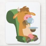 Vache mignonne et Nice une tasse de thé Mousepad à tapis de souris