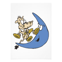 vache mignonne sautant par-dessus la lune bristol