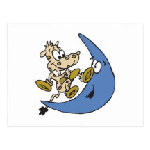 vache mignonne sautant par-dessus la lune cartes postales