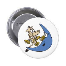 vache mignonne sautant par-dessus la lune pin's