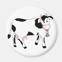 Vache noire et blanche aimant pour réfrigérateur