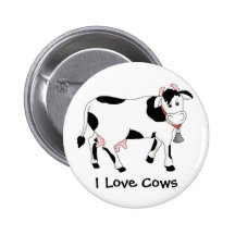 Vache noire et blanche badges avec agrafe