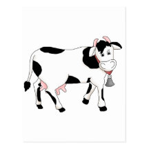 Vache noire et blanche carte postale