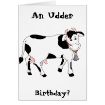 Vache noire et blanche cartes de vœux