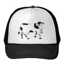 Vache noire et blanche casquette