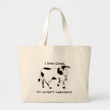 Vache noire et blanche sac fourre-tout