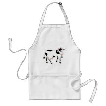 Vache noire et blanche tablier