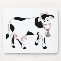 Vache noire et blanche tapis de souris