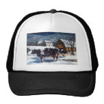 VACHES : NOËL : NEIGE : ART : HOLTEIN CASQUETTE