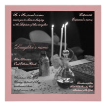 Vaftisi rose invitations personnalisables