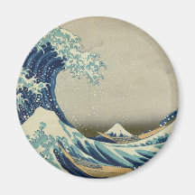 Vague de Kanagawa par Katsushika Hokusai Magnets Pour Réfrigérateur