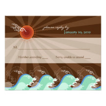 Vagues de cool et Brown Sun RSVP/carte- de réponse Invitations Personnalisées