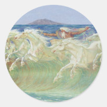 VAGUES DE HORSES RIDE THE DE ROI NEPTUNE ADHÉSIFS