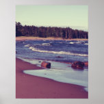 Vagues de plage du lac Supérieur Poster
