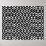 Vagues horizontales 01 noirs et blancs d'art op affiche