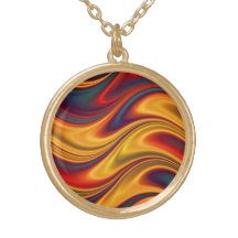 Vagues jaunes rouges ardentes de bleu pendentifs
