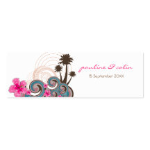 Vagues tropicales et étiquette rose de /Gift de Me Modèles De Cartes De Visite