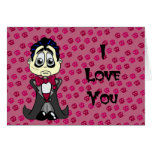 Valentine foncé je t'aime carte de vœux