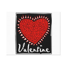 valentine rouge de gribouillis de coeur toile tendue sur châssis