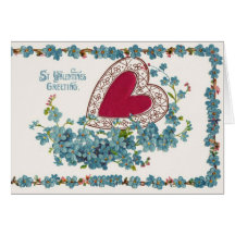 Valentine saluant avec le coeur carte de vœux