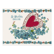 Valentine saluant avec le coeur cartes postales