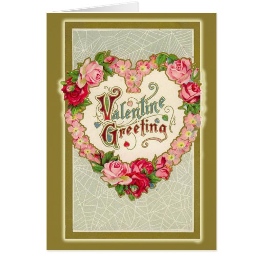 Valentine victorien avec la guirlande en forme de  cartes