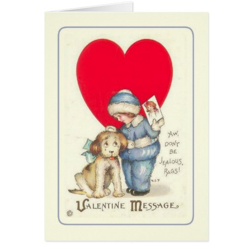 Valentine vintage carte de vœux