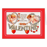 Valentine vintage carte de vœux