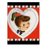 Valentine vintage pour des enfants cartes postales
