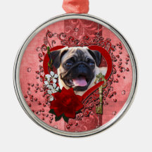 Valentines - clé à mon coeur - carlin ornements