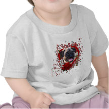 Valentines - clé à mon coeur - carlin t-shirt
