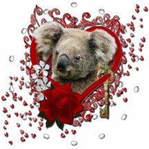 Valentines - clé à mon coeur - ours de koala découpages en acrylique