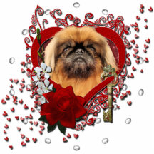 Valentines - clé à mon coeur - Pekingese - caillou Photo Sculpture