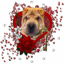 Valentines - clé à mon coeur - Shar Pei Découpages En Acrylique
