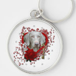Valentines - clé à mon coeur - Weimeraner - or Porte-clefs