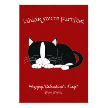Valentines de chat de smoking invitation personnalisable