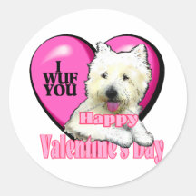 Valentines de Terrier blanc de montagne occidental Adhésif