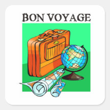Valise, bagage, carte et globe : Voyage de fève ! Autocollant