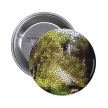 Vallée de printemps comme fenêtre en verre badge avec épingle