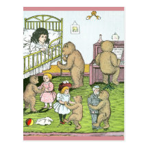 Valse de nounours avec des poupées cartes postales