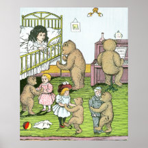 Valse de nounours avec des poupées posters