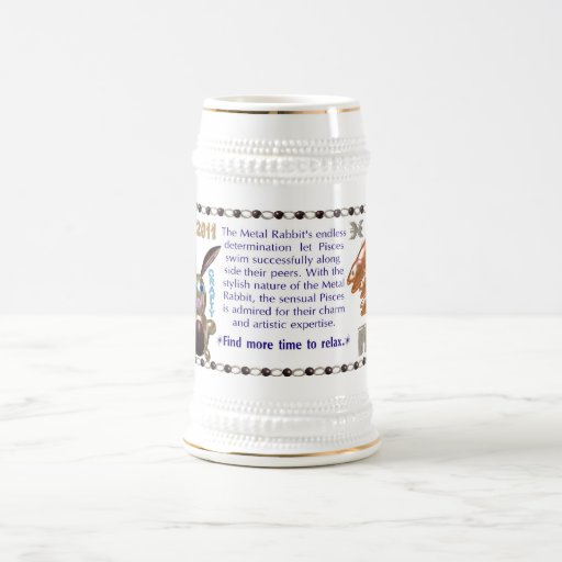 Valxart 1951 2011 métaux Poissons nés par lapin de Mugs À Café