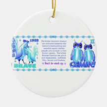 Valxart 1993 2053 Gémeaux de zodiaque de WaterRoos Ornements De Noël
